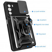 Techsuit CamShield Hard Case - хибриден удароустойчив кейс с пръстен против изпускане за Motorola Edge 30 (черен) 4