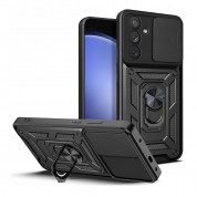 Tech-Protect CamShield Pro Hard Case - хибриден удароустойчив кейс с пръстен против изпускане за Samsung Galaxy S23 FE(черен)