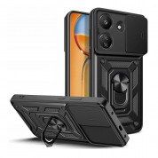 Tech-Protect CamShield Pro Hard Case - хибриден удароустойчив кейс с пръстен против изпускане за Xiaomi Redmi 13C, Xiaomi Poco C65 (черен)
