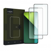 Hofi Glass Pro Plus Tempered Glass 2.5D 2 Pack - 2 броя калени стъклени защитни покрития за дисплея на Xiaomi Redmi Note 13 5G, Redmi 13 Pro, Redmi 13 Pro 5G (черен-прозрачен)