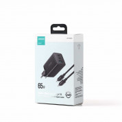 Joyroom GaN Charger 65W - захранване за ел. мрежа за лаптопи, смартфони и таблети с 2xUSB-C и 1xUSB-A изходи с USB-C кабел в комплекта (черен) 4