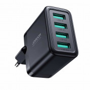 Joyroom USB Power Charger 24W - захранване за ел. мрежа с 4xUSB-A изхода (черен) 1