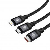 Nillkin Swift Pro 3-in-1 USB-A Fast Charging Cable 4.4A - универсален USB-A кабел с Lightning, microUSB и USB-C конектори (150 см) (черен) 2