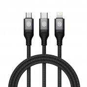 Nillkin Swift Pro 3-in-1 USB-A Fast Charging Cable 4.4A with micro USB, Lightning and USB-C connectors (150 cm) (black) 1