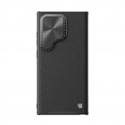 Nillkin CamShield Prop Leather Magnetic Case - хибриден удароустойчив кожен кейс с MagSafe за Samsung Galaxy S24 Ultra (черен)
