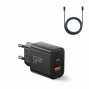 Joyroom JR-TCF05 USB-C PD 20W Wall Charger and USB-C Cable (black)