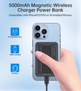 Choetech B662 Wireless MagSafe Powerbank  5000 mAh - преносима външна батерия с USB-C и USB-A портове и безжично зареждане с MagSafe (черен) 3