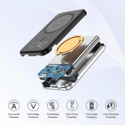 Choetech B655 Wireless MagSafe Powerbank 5000 mAh - преносима външна батерия с USB-C и USB-A портове и безжично зареждане с MagSafe (сребрист) 7