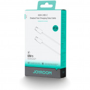 Joyroom Ben Series USB-C to USB-C Cable 60W PD - кабел с въжена оплетка и бързо зареждане за устройства с USB-C порт (100 см) (бял) 1
