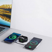 Dudao A11N 3-in-1 MagSafe Wireless Charger 15W - тройна поставка (пад) за безжично зареждане на iPhone с Magsafe, Apple Watch и Qi съвместими устройства (бял) 3