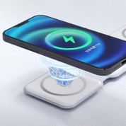 Dudao A11N 3-in-1 MagSafe Wireless Charger 15W - тройна поставка (пад) за безжично зареждане на iPhone с Magsafe, Apple Watch и Qi съвместими устройства (бял) 2