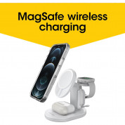 Otterbox 3-in-1 Magnetic MagSafe Wireless Charging Station - тройна поставка (пад) за безжично зареждане за iPhone с Magsafe, Apple Watch, AirPods и Qi съвместими устройства (бял) 2