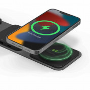 Mophie Snap Plus 3-in-1 Travel Charger - сгъваема поставка (пад) за безжично зареждане за iPhone с MagSafe, Qi съвместими устройства и USB-C и USB-A портове (черен) 4