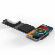 Mophie Snap Plus 3-in-1 Travel Charger - сгъваема поставка (пад) за безжично зареждане за iPhone с MagSafe, Qi съвместими устройства и USB-C и USB-A портове (черен) 3