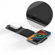 Mophie Snap Plus 3-in-1 Travel Charger - сгъваема поставка (пад) за безжично зареждане за iPhone с MagSafe, Qi съвместими устройства и USB-C и USB-A портове (черен) 2