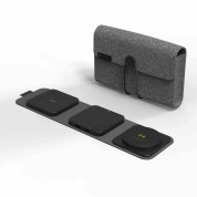 Mophie Snap Plus 3-in-1 Travel Charger - сгъваема поставка (пад) за безжично зареждане за iPhone с MagSafe, Qi съвместими устройства и USB-C и USB-A портове (черен) 1