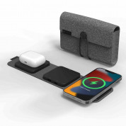 Mophie Snap Plus 3-in-1 Travel Charger - сгъваема поставка (пад) за безжично зареждане за iPhone с MagSafe, Qi съвместими устройства и USB-C и USB-A портове (черен)