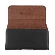 Honju Horizon Smooth Belt Leather Case Universal XL - кожен (естествена кожа) калъф за смартофни с размери до 170 x 85 мм (черен) 5
