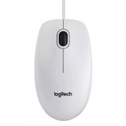Logitech B100 USB Optical Mouse - жична мишка за PC и Mac (бял) 