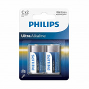 Philips Ultra Alkaline C 1.5V LR14 - 2 броя устойчиви алкални батерии