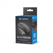 Natec Toucan Wireless Optical Mouse 2.4Ghz - безжична мишка за PC (черен-сив)  4