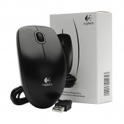 Logitech B100 USB Optical Mouse - жична oптична мишка за PC и Mac (черен)  4