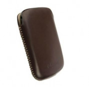 Krusell Donso - кожен калъф с лента за издърпване за iPhone 4/4S (кафяв)