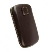 Krusell Donso - кожен калъф с лента за издърпване за iPhone 4/4S (кафяв) 1