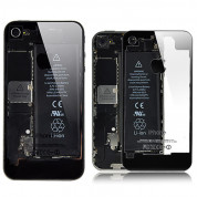 iPhone 4 Backcover - резервен заден капак за iPhone 4 (черен-прозрачен)