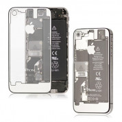 iPhone 4 Backcover - резервен заден капак за iPhone 4 (бял-прозрачен)