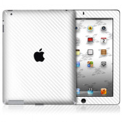 xGear ExoSkin Carbon - комплект карбоново фолио за iPad 4/3 (бял)