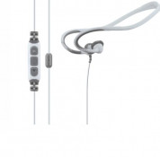 Scosche ActionWRAPS II - водоустойчиви спортни слушалки с микрофон и управление на звука за iPhone, iPad и iPod (бял)