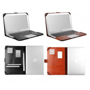 Sena Folio Leather Case - луксозен кожен калъф (естествена кожа) за MacBook Air 13 (модели от 2010 до 2017 година) (кафяв) 4