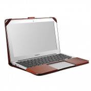 Sena Folio Leather Case - луксозен кожен калъф (естествена кожа) за MacBook Air 13 (модели от 2010 до 2017 година) (кафяв)