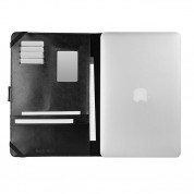 Sena Folio Leather Case - луксозен кожен калъф (естествена кожа) за MacBook Air 13 (модели от 2010 до 2017 година) (черен) 3