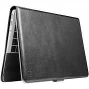Sena Folio Leather Case - луксозен кожен калъф (естествена кожа) за MacBook Air 13 (модели от 2010 до 2017 година) (черен) 1